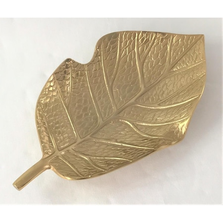 Bebida Leaf Shape Gold Colour Serving Tray 15 x 8.5 x 2 BE2818424